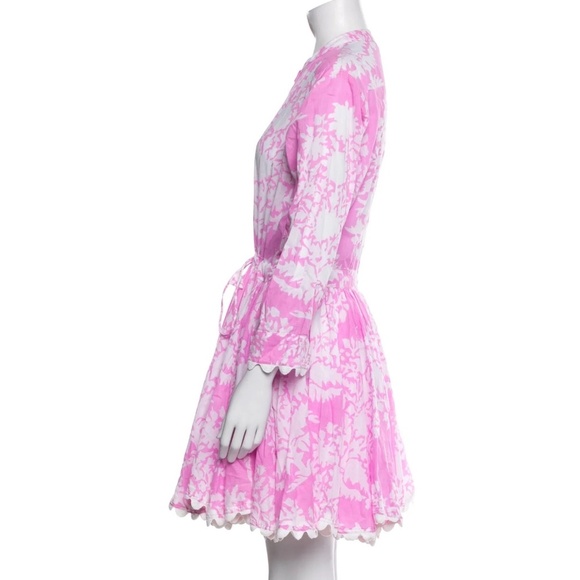 Juliet Dunn Printed Mini Shirt Dress L or 3 - Picture 2 of 4